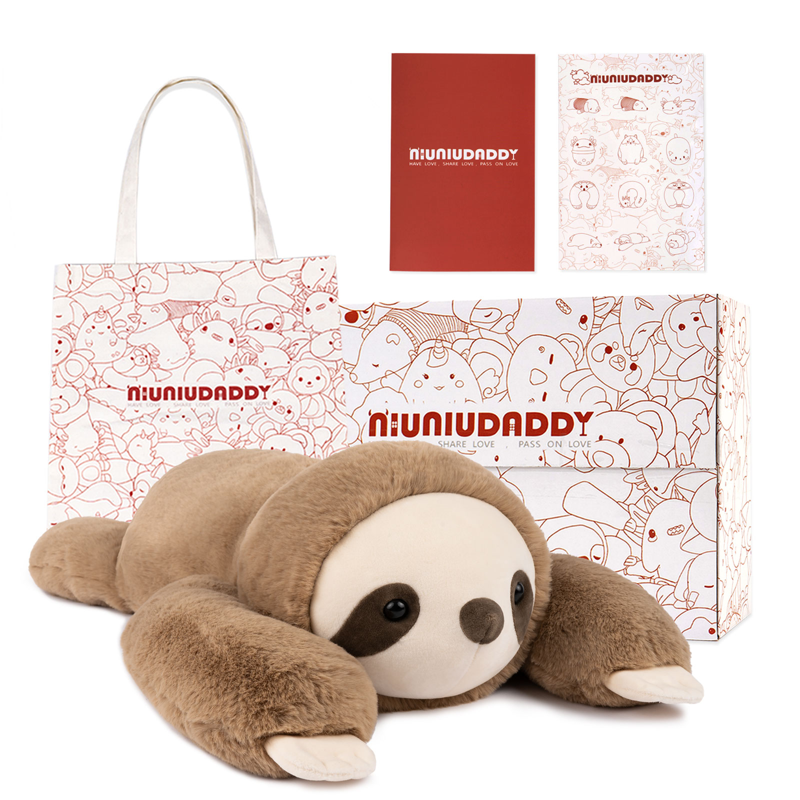 50cm weighted sloth (with bag and cards)