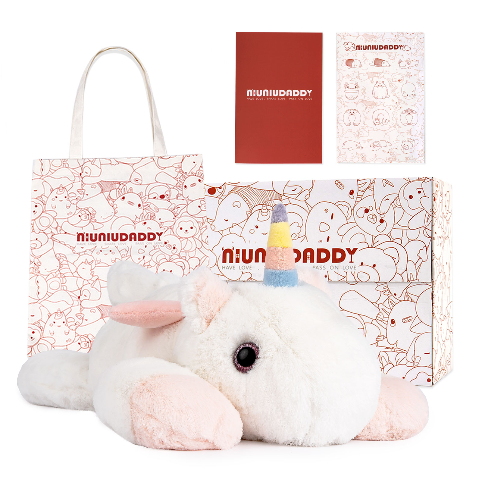 50cm weighted unicorn (with bag and cards)