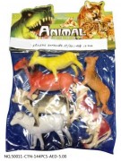 ANIMAL KINDDOM 6 PCS SOLID PVC