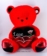 75CM RED BEAR W/HEART 