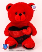 40CM RED BEAR W/HEART