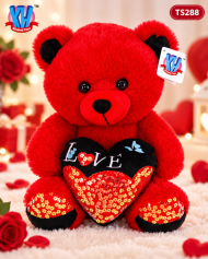30CM RED BEAR W/HEART