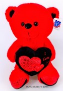30CM RED BEAR W/HEART 