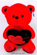 40CM RED BEAR W/HEART 